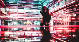 person kneeling inside building